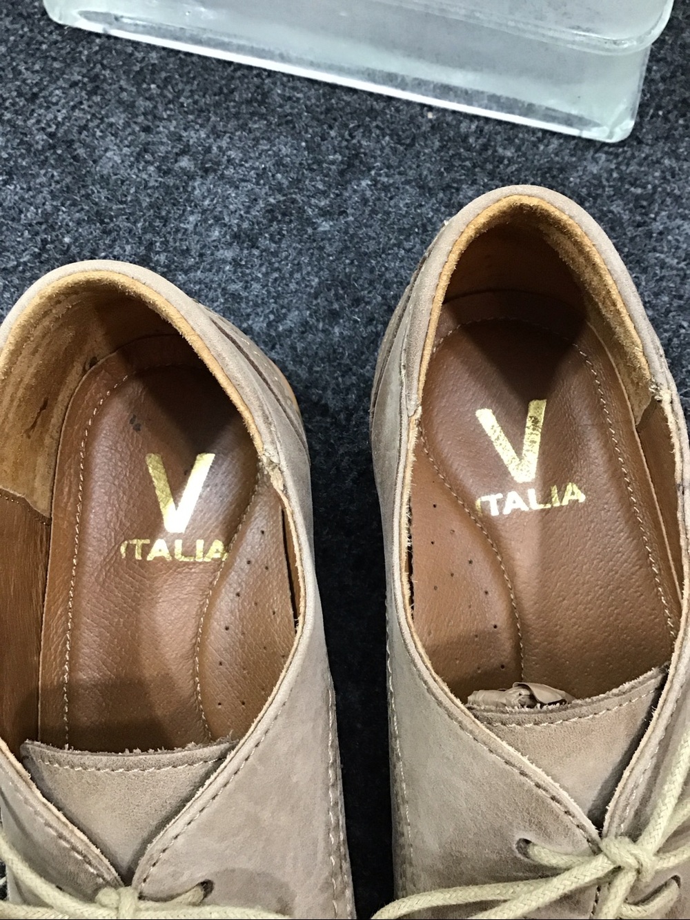 V Italia Gina Perforated Lace-Up Oxfords in Light Taupe 37 - Picture 10 of 12